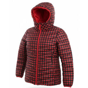 LANDS' END Black & Red Nylon Quilted Down Filled Puffer Coat Women Medium 10-12